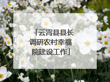 云霄县县长调研农村幸福院建设工作